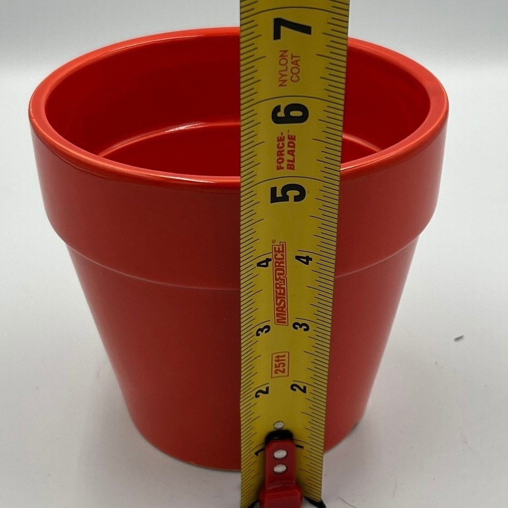 Ashland Ceramic Pot Set 2 Home Decor 5in Red Very Good Glossy Summer Living - Picture 6 of 8